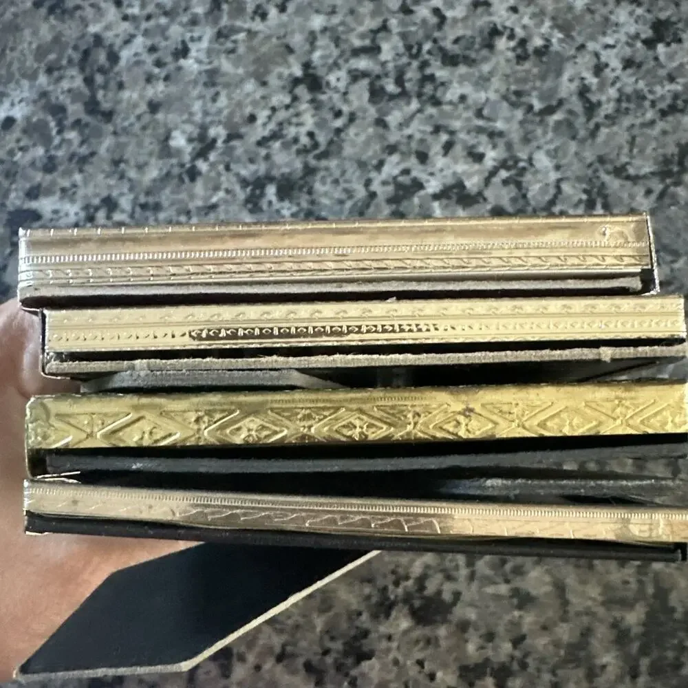 Lot Of 4 Vintage Small Picture Frame Ornate Gold Tone 4